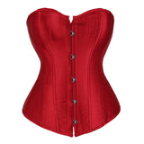 Ladies Classic Burlesque Satin Hourglass Strapless Overbust Corset