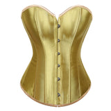 Ladies Classic Burlesque Satin Hourglass Strapless Overbust Corset