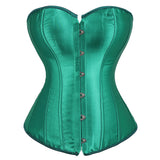 Ladies Classic Burlesque Satin Hourglass Strapless Overbust Corset