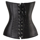 Ladies Classic Burlesque Satin Hourglass Strapless Overbust Corset