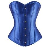 Ladies Classic Burlesque Satin Hourglass Strapless Overbust Corset