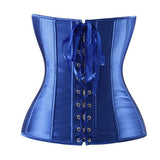 Ladies Classic Burlesque Satin Hourglass Strapless Overbust Corset