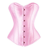 Ladies Classic Burlesque Satin Hourglass Strapless Overbust Corset