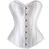 Ladies Classic Burlesque Satin Hourglass Strapless Overbust Corset