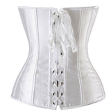 Ladies Classic Burlesque Satin Hourglass Strapless Overbust Corset