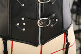 Leather Sexy Suspender Buckle Zip Cupless Open Bust Corset