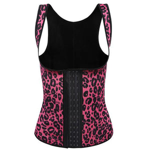 Leopard Latex Waist Trainer Shapewear With Straps Fajas Colombianas Corset