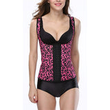 Leopard Latex Waist Trainer Shapewear With Straps Fajas Colombianas Corset