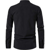Men's 100% Cotton Retro Style Lace up Long Sleeve Shirts for Medieval Viking Hippie