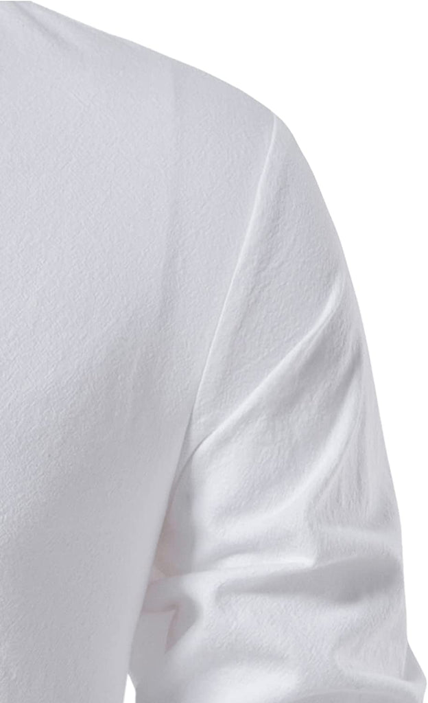 Men's 100% Cotton Retro Style Lace up Long Sleeve Shirts for Medieval Viking Hippie