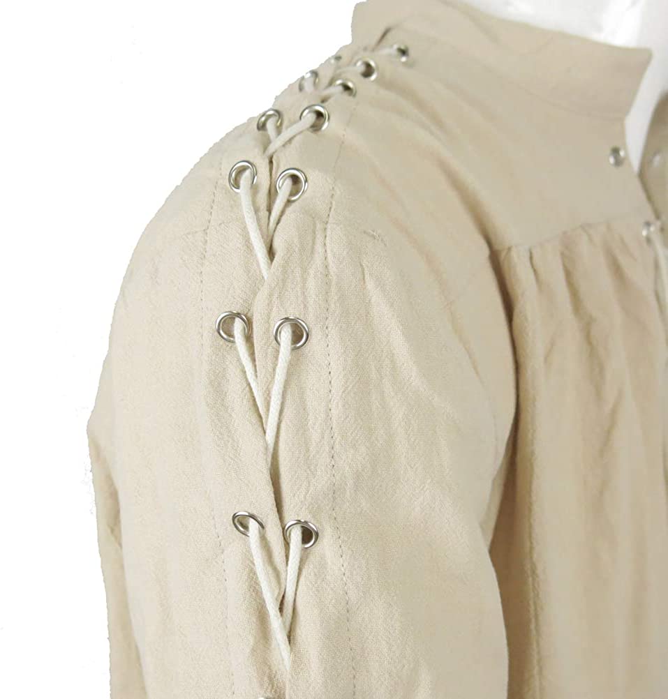 Men's Medieval Gothic Renaissance Shirt Long Sleeve Scottish Costume