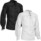 Men's Medieval Gothic Renaissance Shirt Long Sleeve Scottish Costume