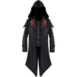 Men's Medieval Tailcoat Steampunk Vintage Hooded Trench Gothic Halloween Costume