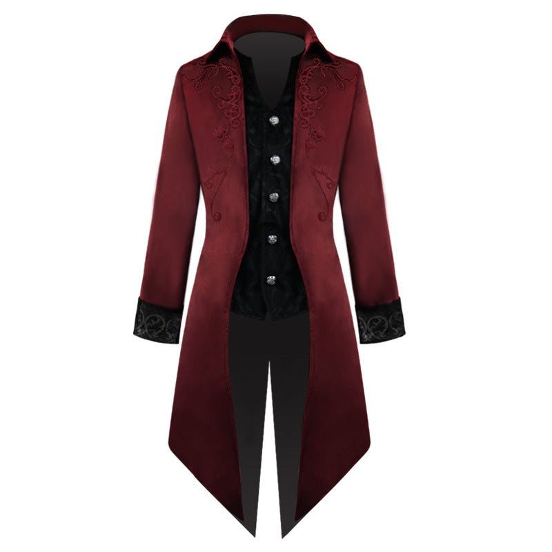 Men's Steampunk Vintage Tailcoat Gothic Victorian Frock Coat Halloween Costume