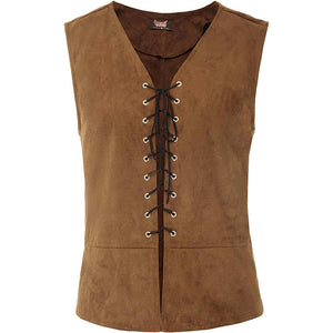 Mens Renaissance Steampunk Lace-up Vest Gothic Waistcoat