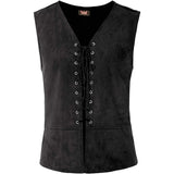 Mens Renaissance Steampunk Lace-up Vest Gothic Waistcoat