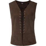 Mens Renaissance Steampunk Lace-up Vest Gothic Waistcoat