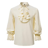 Mens Ruffled Pirate Victorian Renaissance Costume Shirt Cosplay Tops