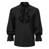 Mens Ruffled Pirate Victorian Renaissance Costume Shirt Cosplay Tops