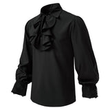 Mens Ruffled Pirate Victorian Renaissance Costume Shirt Cosplay Tops