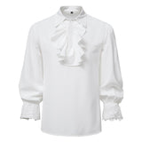 Mens Ruffled Pirate Victorian Renaissance Costume Shirt Cosplay Tops