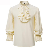 Mens Ruffled Pirate Victorian Renaissance Costume Shirt Cosplay Tops
