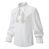 Mens Ruffled Pirate Victorian Renaissance Costume Shirt Cosplay Tops