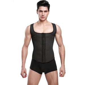 Latex Waist Trainer For Men Gym Shapewear Vest Corsets Fajas Colombianas