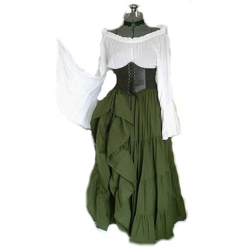 Off Shoulder Medieval Renaissance Corset A-line Renaissance Costumes Dress