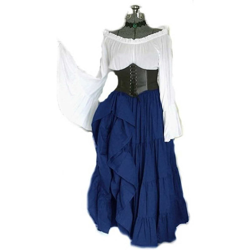 Off Shoulder Medieval Renaissance Corset A-line Renaissance Costumes D – Hiipps