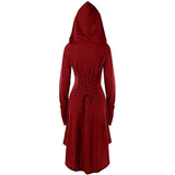 Womens Renaissance Costumes Hooded Robe Medieval Cosplay Cloak Dress