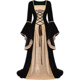 Renaissance Halloween Costume Women Medieval Dress Velvet Queen Dresses