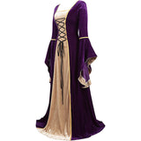 Renaissance Halloween Costume Women Medieval Dress Velvet Queen Dresses