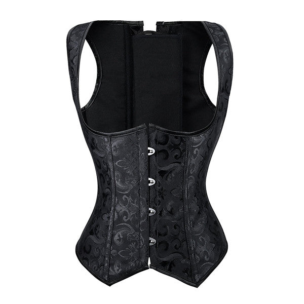 Renaissance Brocade Flower Cupless Waist Trainer Underbust Corset