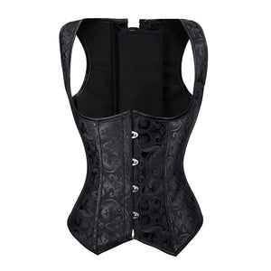 Renaissance Brocade Flower Cupless Waist Trainer Underbust Corset