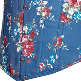 Retro Elegant Floral Print Denim Overbust Sweetheart Corset