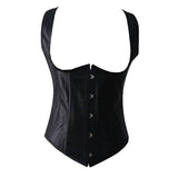 Sexy Black Satin Underbust Cupless Waist Cincher Corset