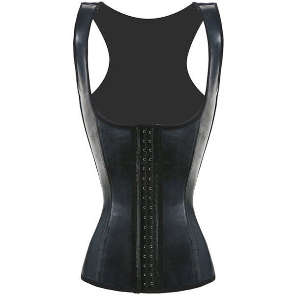 Sexy Latex Waist Trainer With Straps Shapewear Corsets Fajas Colombianas