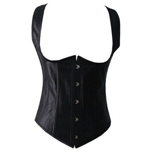 Sexy Satin Underbust Waist Trainer Black Cincher Corset