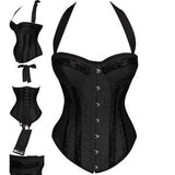 Sexy Sequin Stripes Underwire Cups Overbust Corset