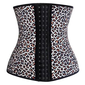 Sport Latex Waist Cincher Leopard Fajas Shapewear Corset