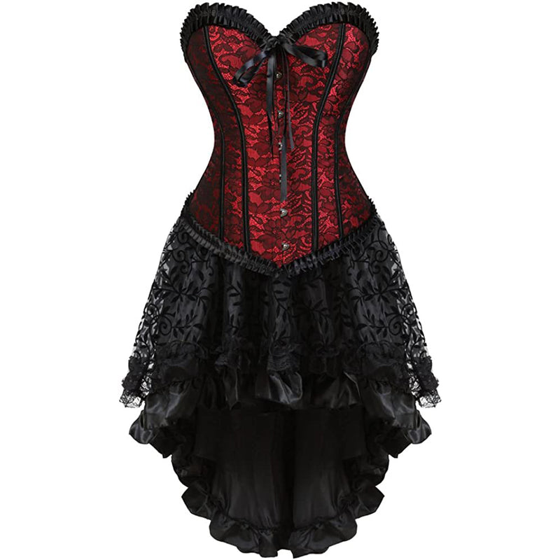 Steampunk Gothic Corset and Skirt Set Halloween Costumes Hiipps