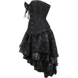 Steampunk Corsets Skirt Burlesque Halloween Costume Set