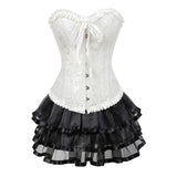 Steampunk Gothic Corset Skirt Burlesque Dress Costume Set