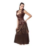 Steampunk Brocade Jacket Corset With Belt Pockets