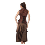 Steampunk Brocade Jacket Corset With Belt Pockets