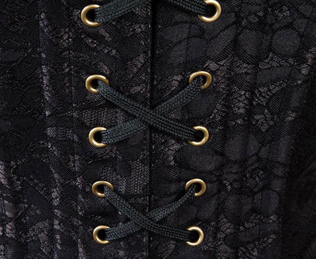 Steampunk Chain Lace Embroidered Waist Cincher Underbust Corset