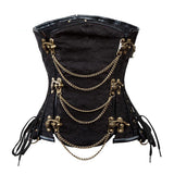 Steampunk Chain Lace Embroidered Waist Cincher Underbust Corset