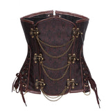 Steampunk Chain Lace Embroidered Waist Cincher Underbust Corset