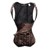 Steampunk Pocket Inclined Buckle Brocade Underbust Corset